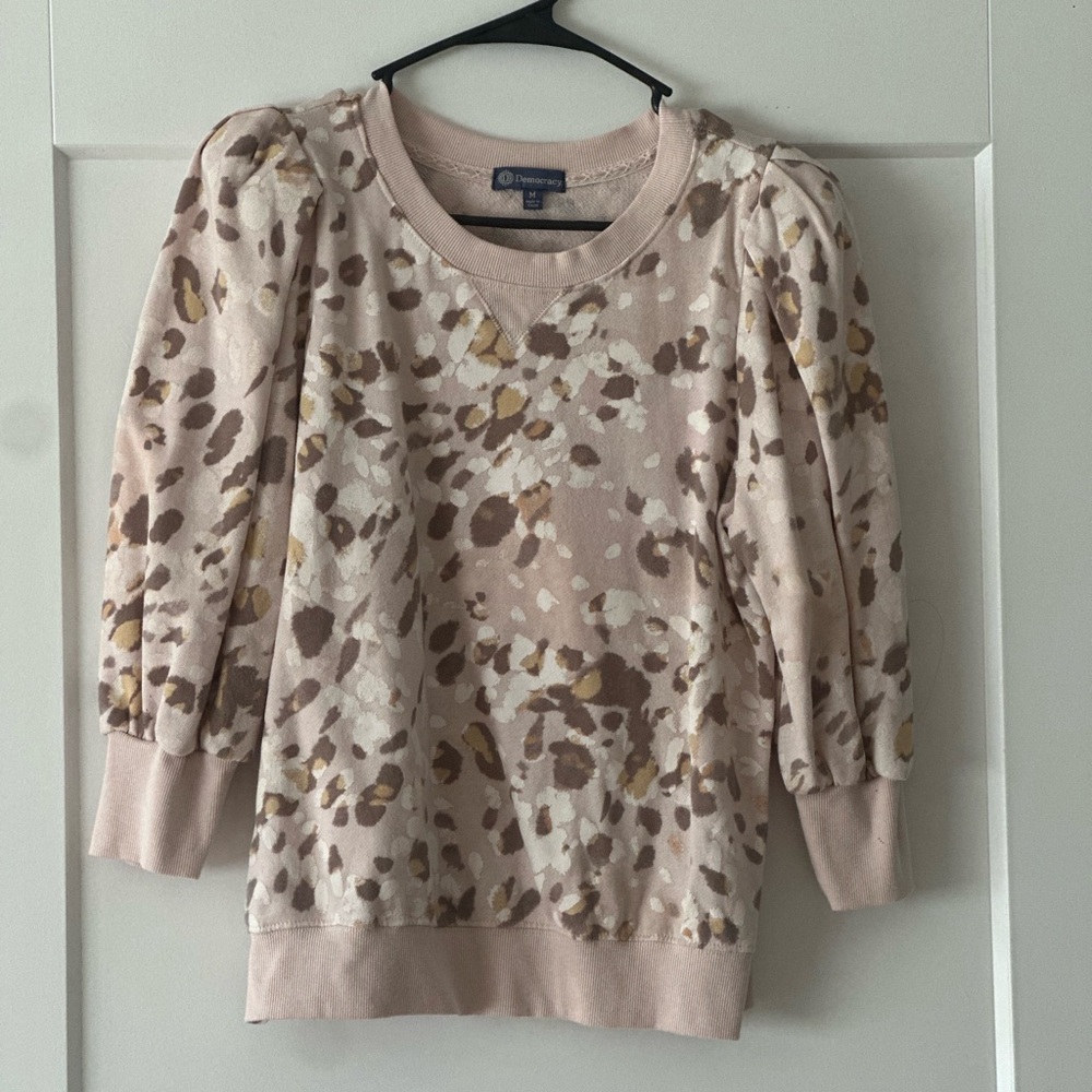 Gymboree Pink Leopard Print Crew Neck Sweater